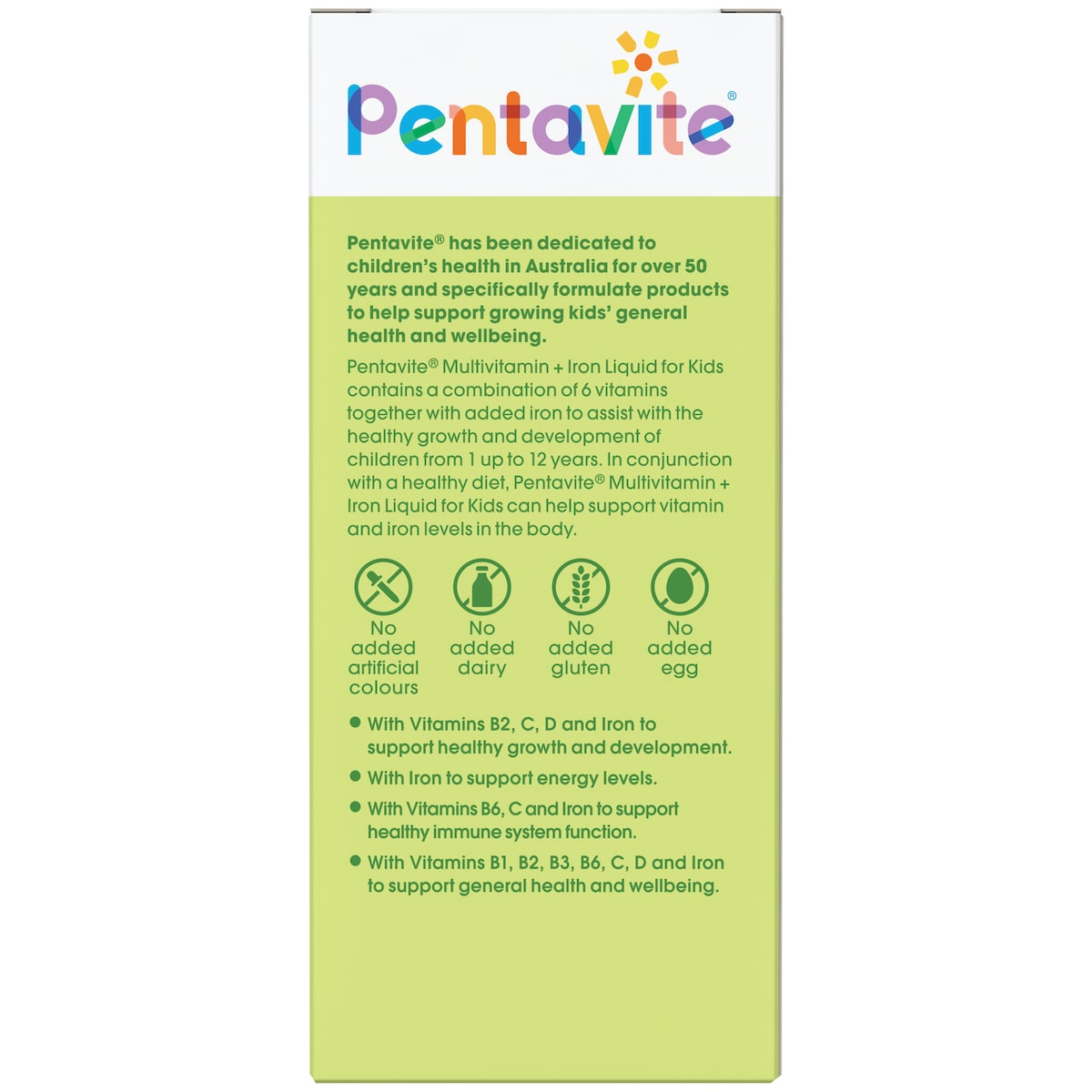 Pentavite Kids Multivitamin + Iron Liquid 200Ml (New Formula)