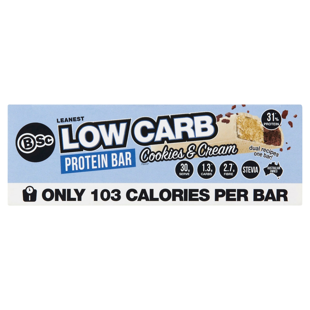 Bsc Body Science Leanest Low Carb Protein Bar Cookies & Cream 7 X 30G