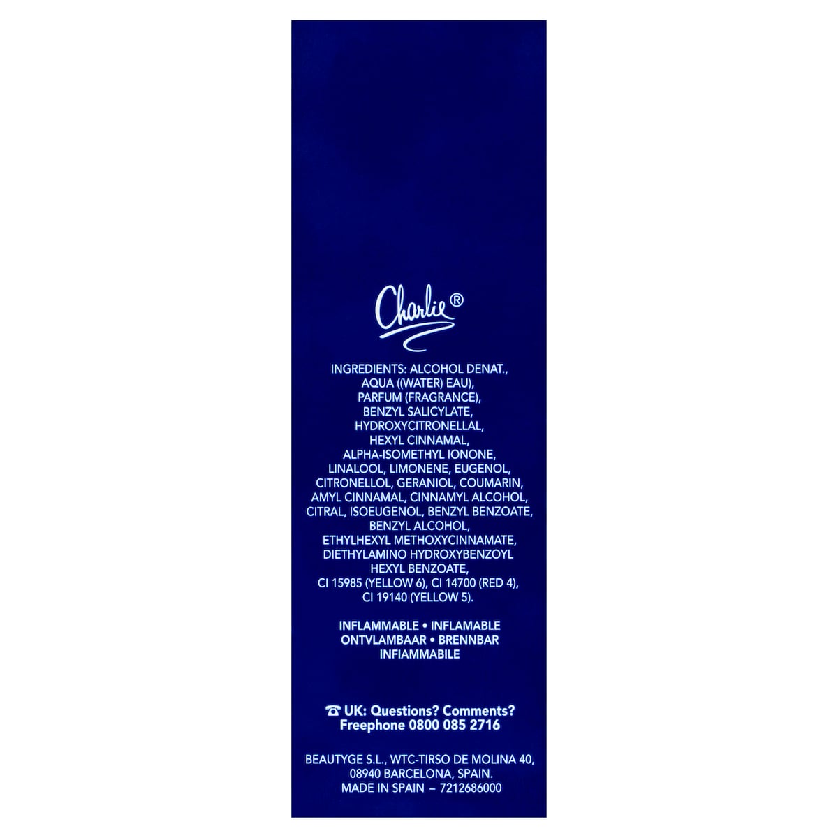 Revlon Charlie Blue Eau De Toilette 100Ml