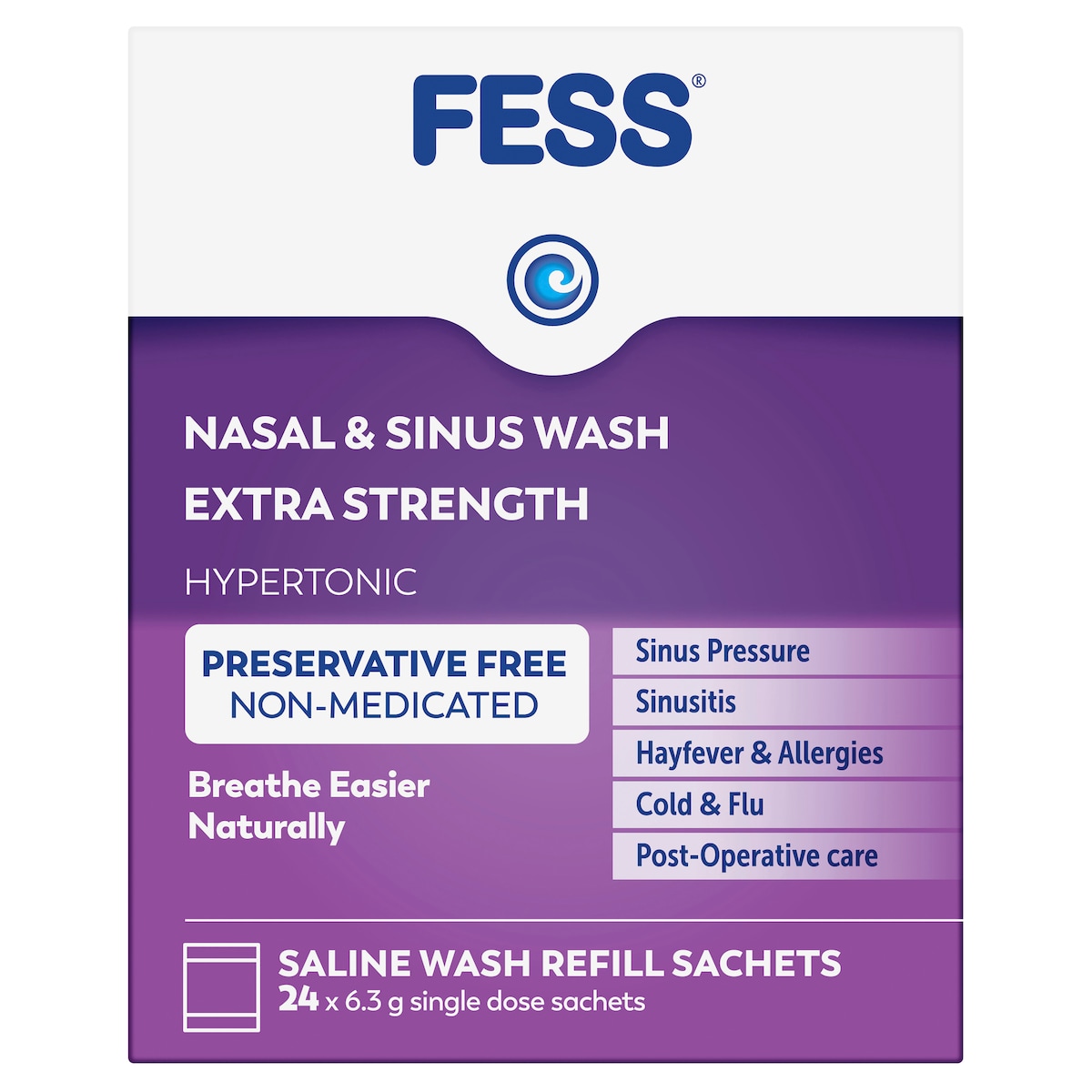 Fess Nasal & Sinus Wash Extra Strength Refill Sachet 24 Pack