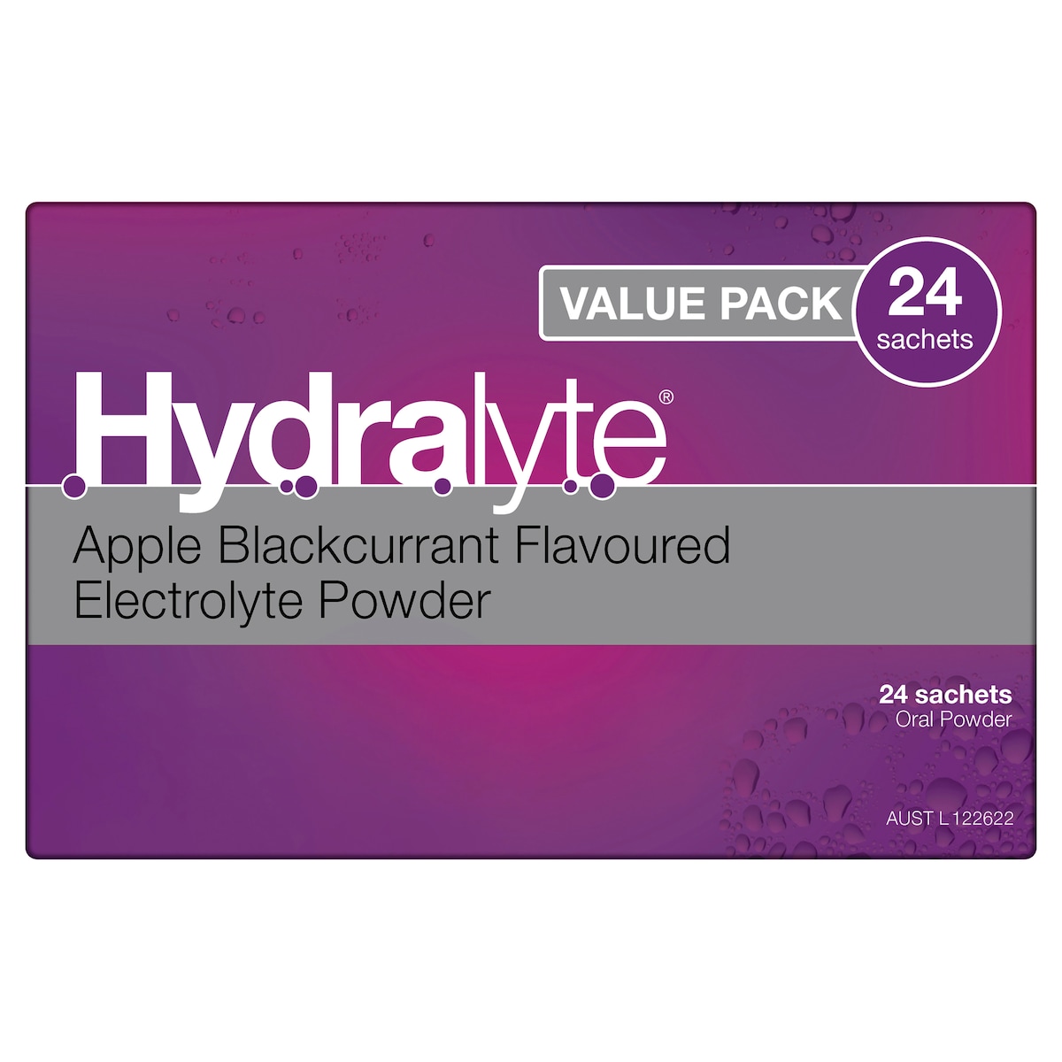 Hydralyte Electrolyte Powder Apple Blackcurrant 24 Sachets