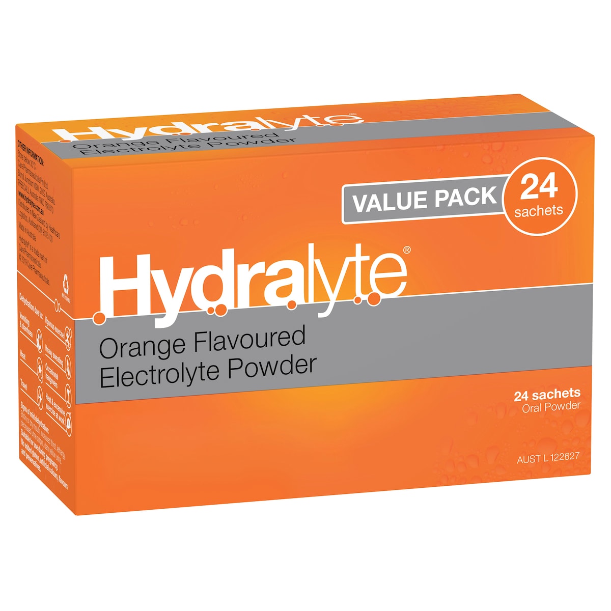 Hydralyte Electrolyte Powder Orange 24 Sachets