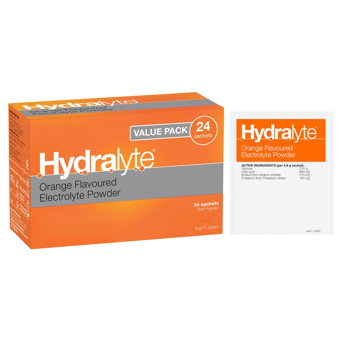 Hydralyte Electrolyte Powder Orange 24 Sachets