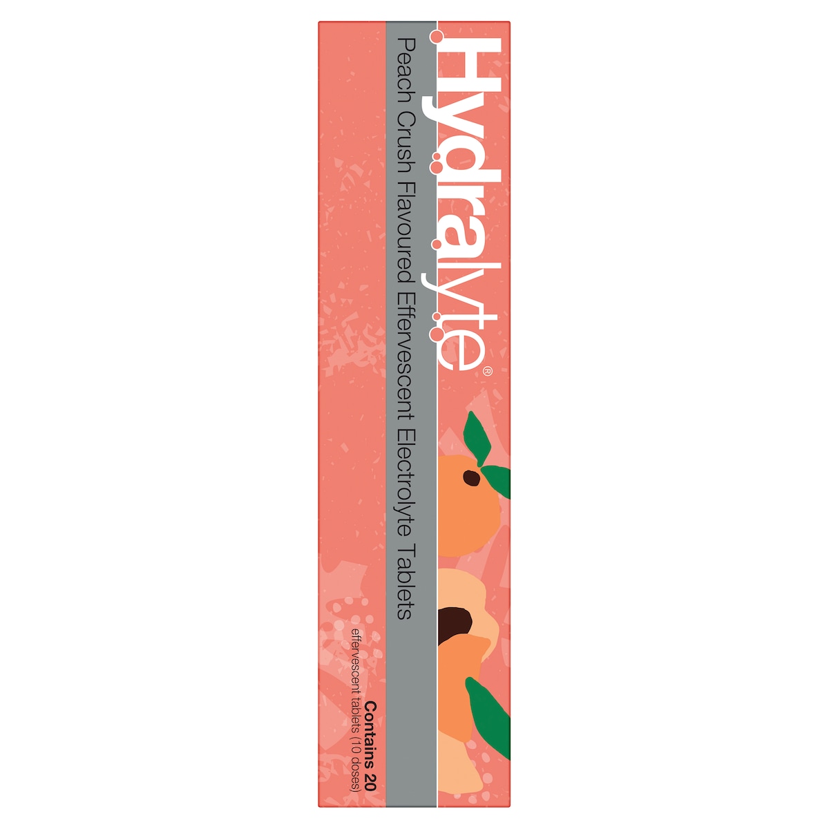 Hydralyte Effervescent Electrolyte Tablets Peach Crush 20 Pack