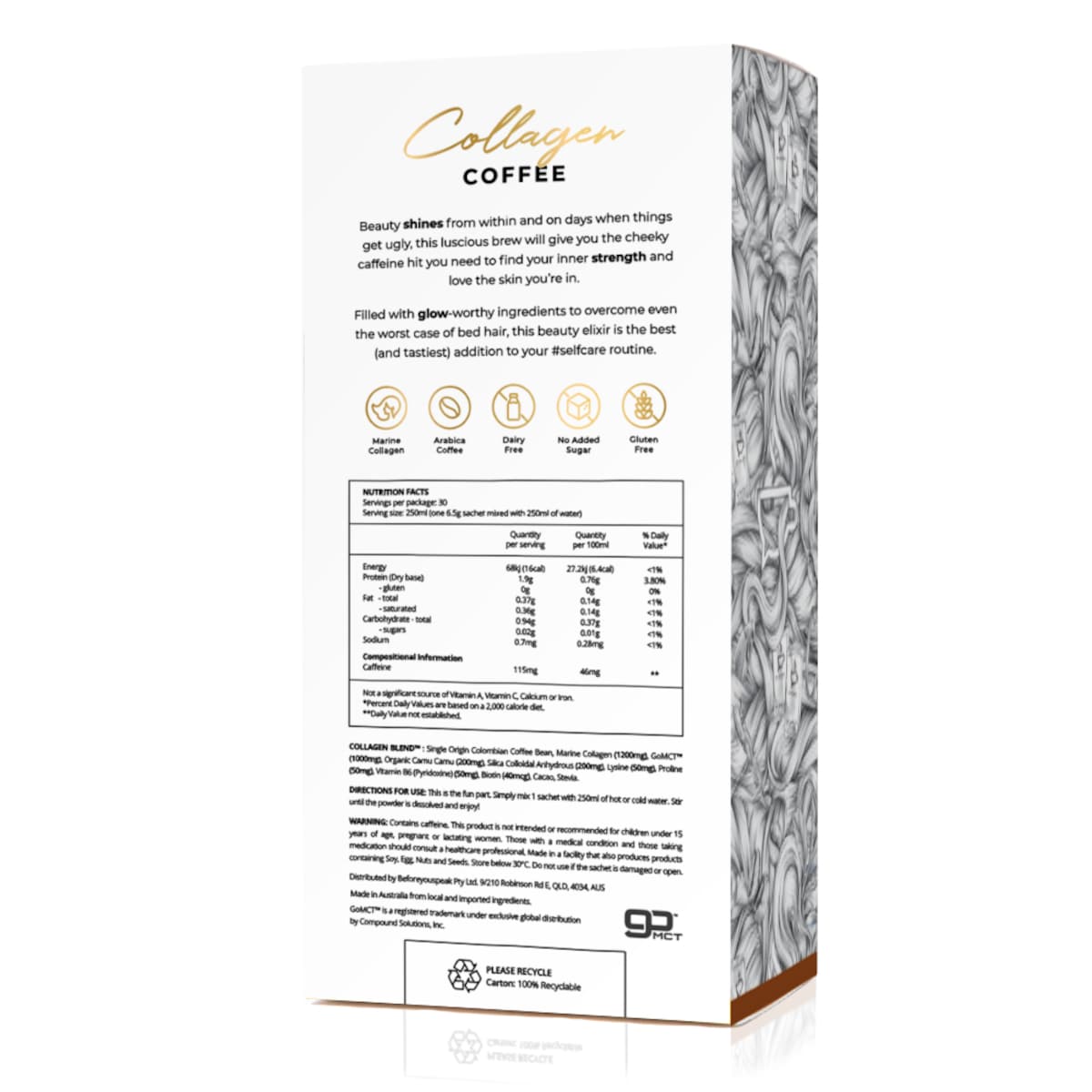 Beforeyouspeak Coffee Collagen Coffee Mocha 30 X 6.5G