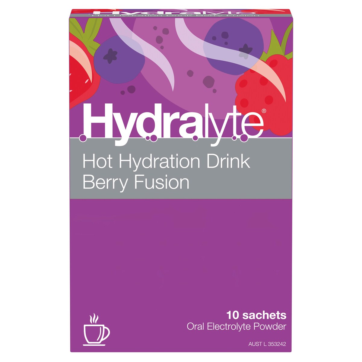 Hydralyte Hot Hydration Drink Berry Fusion Sachet 10 Pack