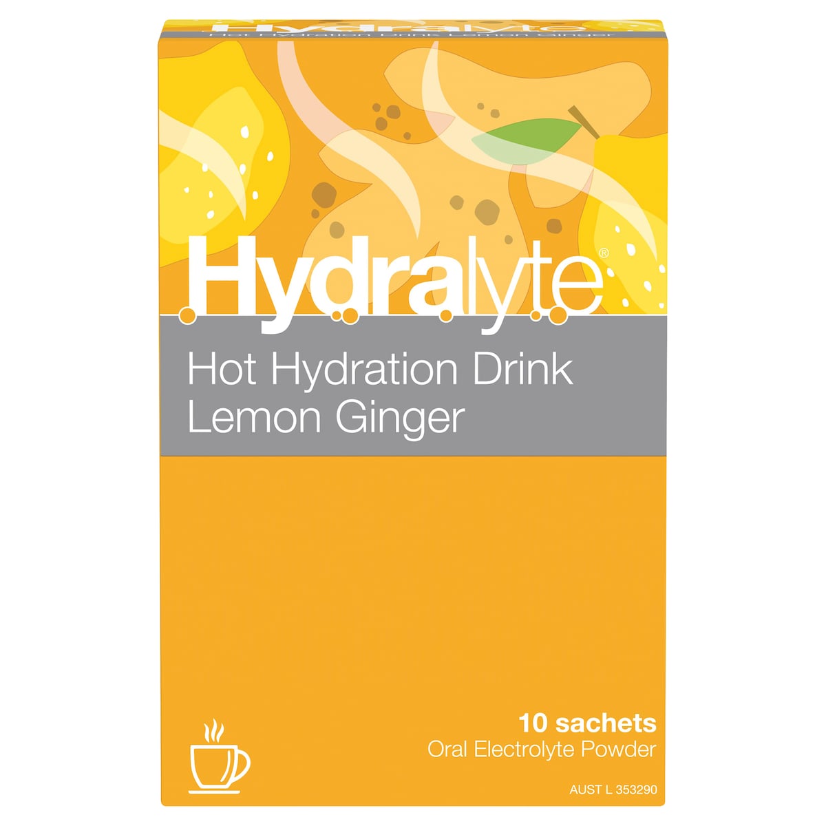 Hydralyte Hot Hydration Drink Lemon Ginger Sachet 10 Pack