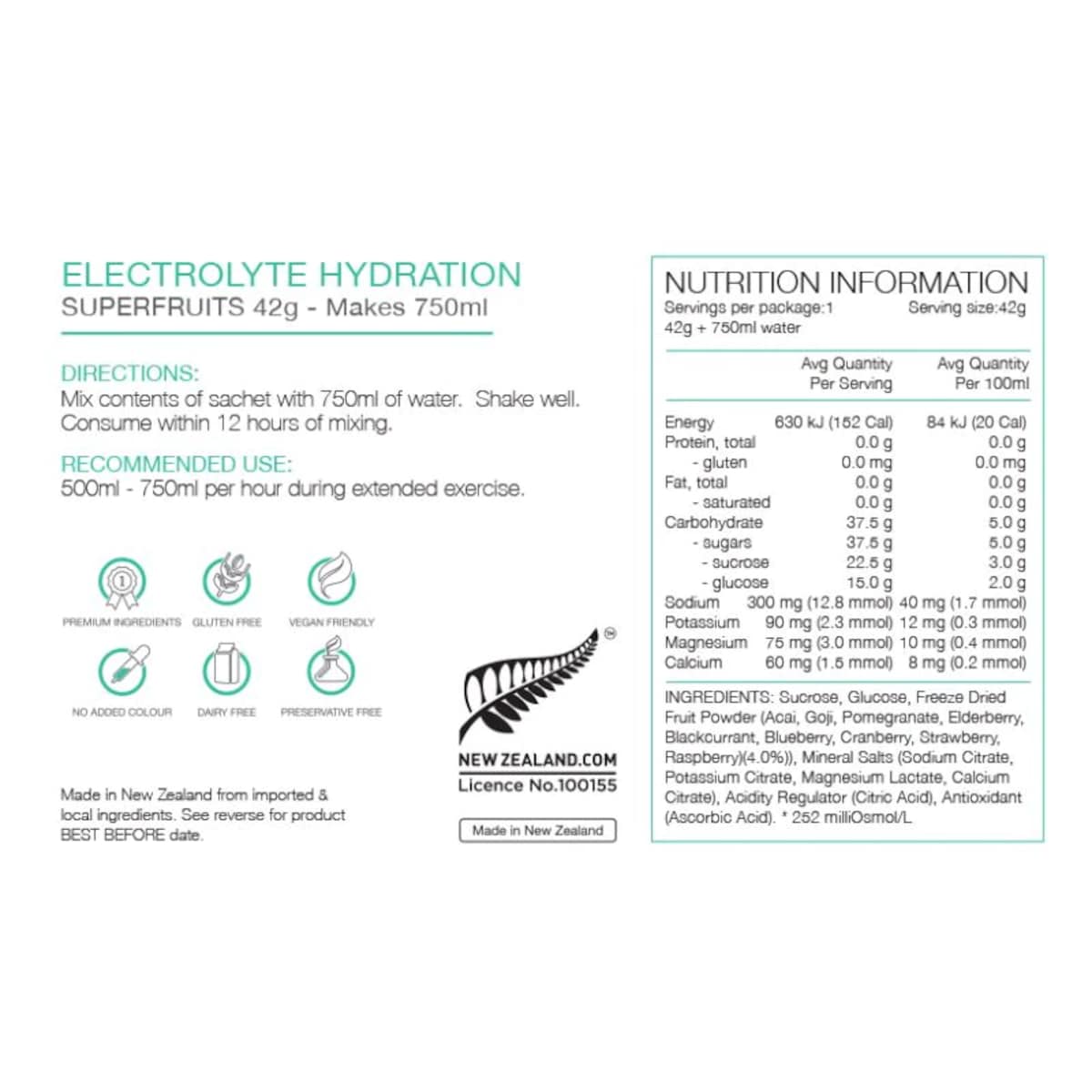 Pure Electrolyte Hydration Superfruits 25 X 42G