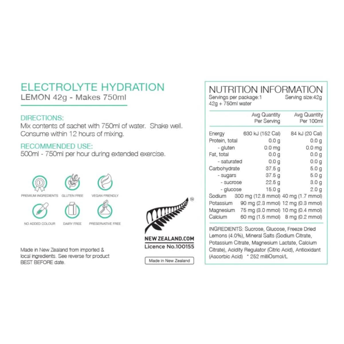 Pure Electrolyte Hydration Lemon 25 X 42G