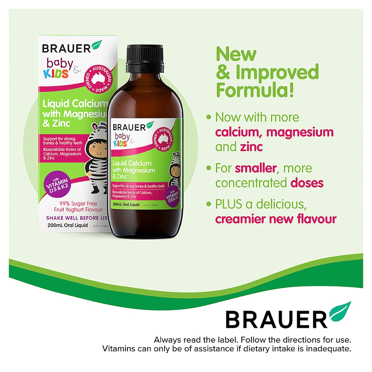 Brauer Kids Liquid Calcium With Magnesium & Zinc 200Ml