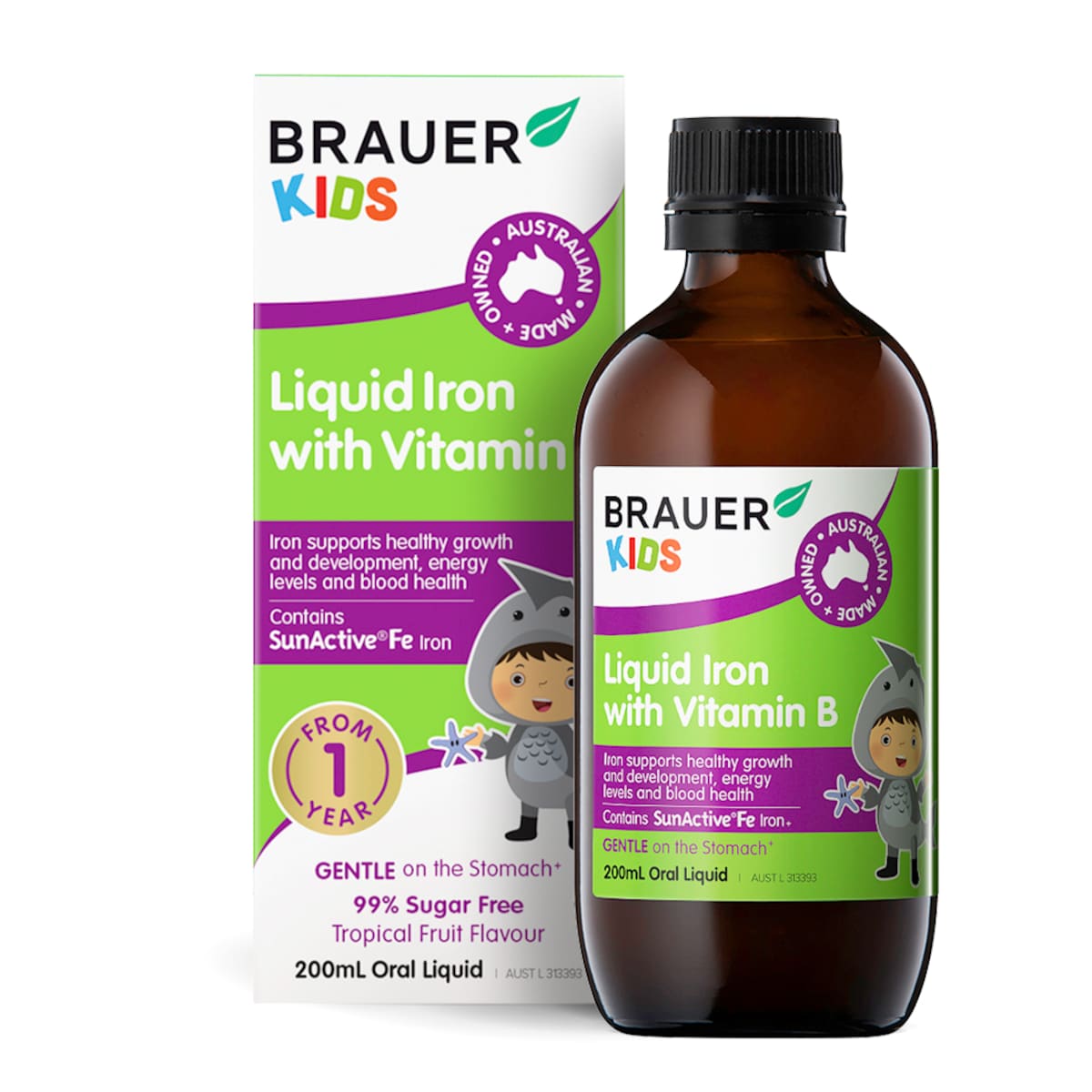 Brauer Kids Liquid Iron & Vitamin B 200Ml