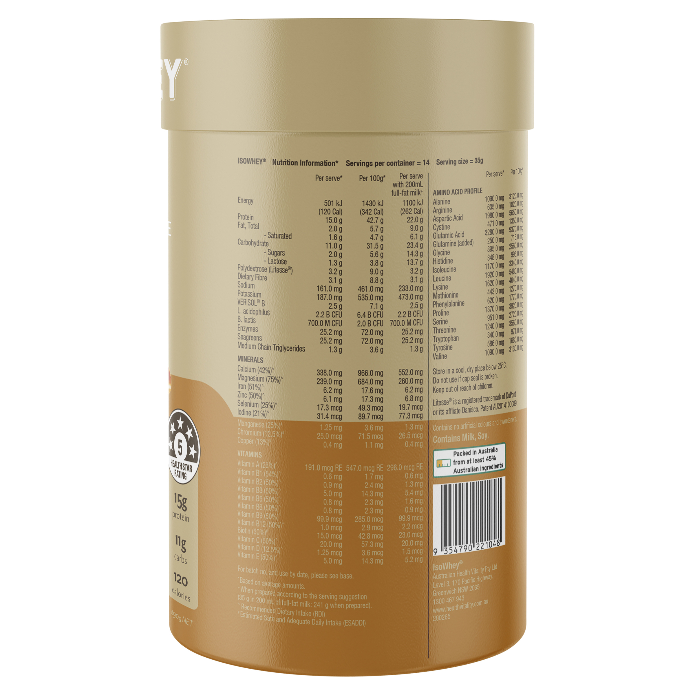 Isowhey Salted Caramel Collagen Shake 490G