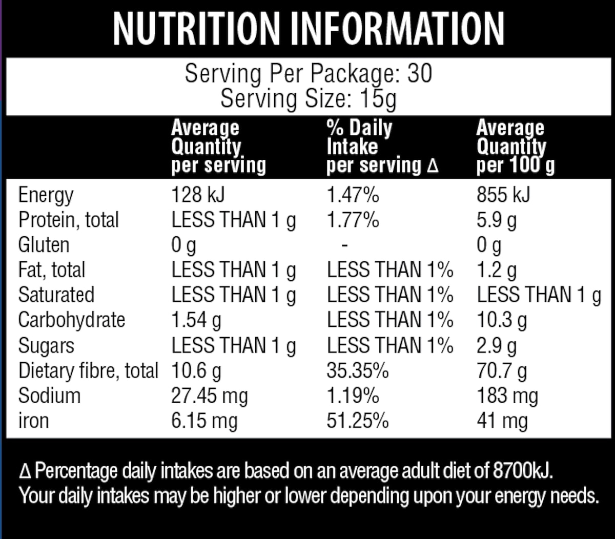 Qenda Everyday Fibre Chocolate 450G