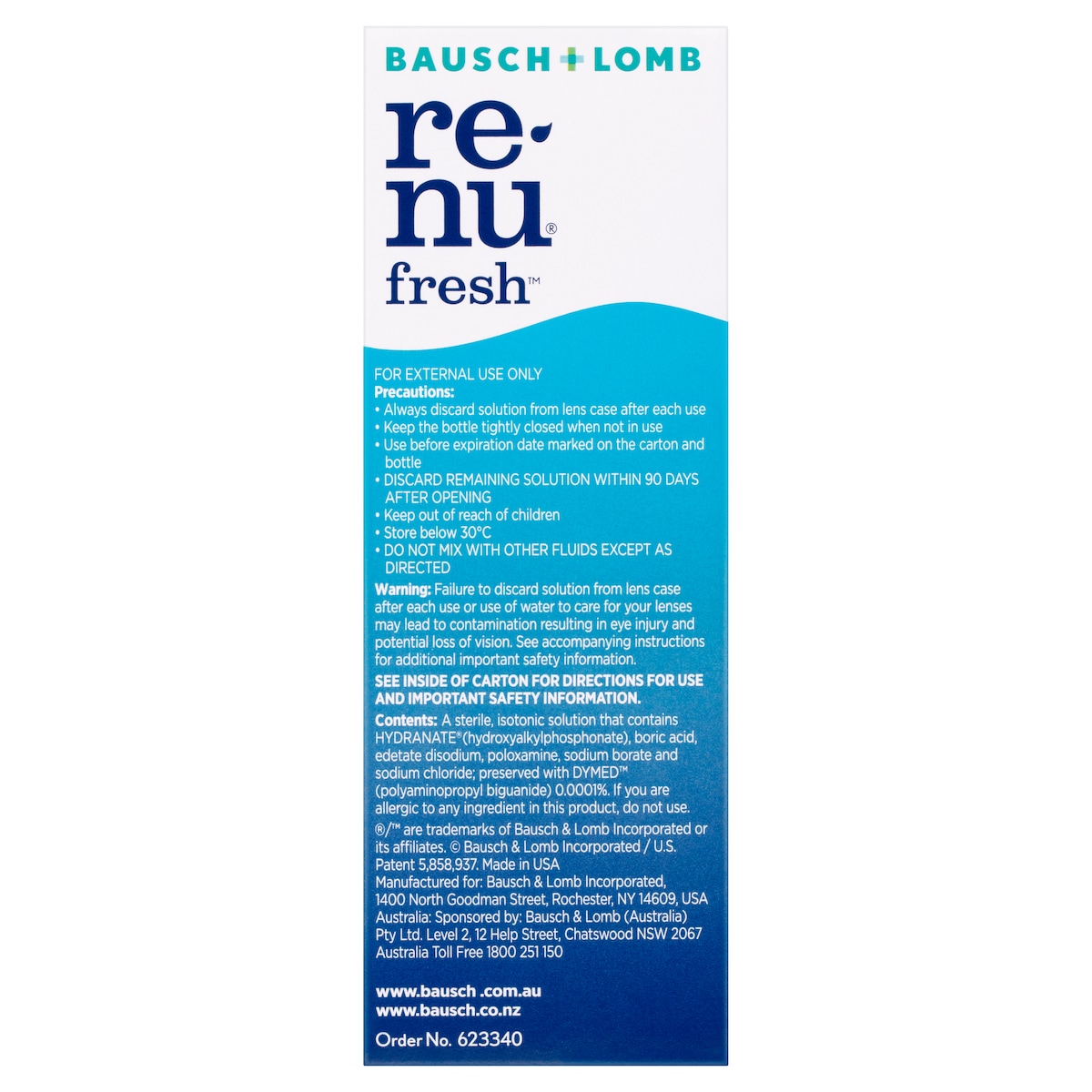 Bausch & Lomb Renu Fresh Multi-Purpose Solution 120Ml