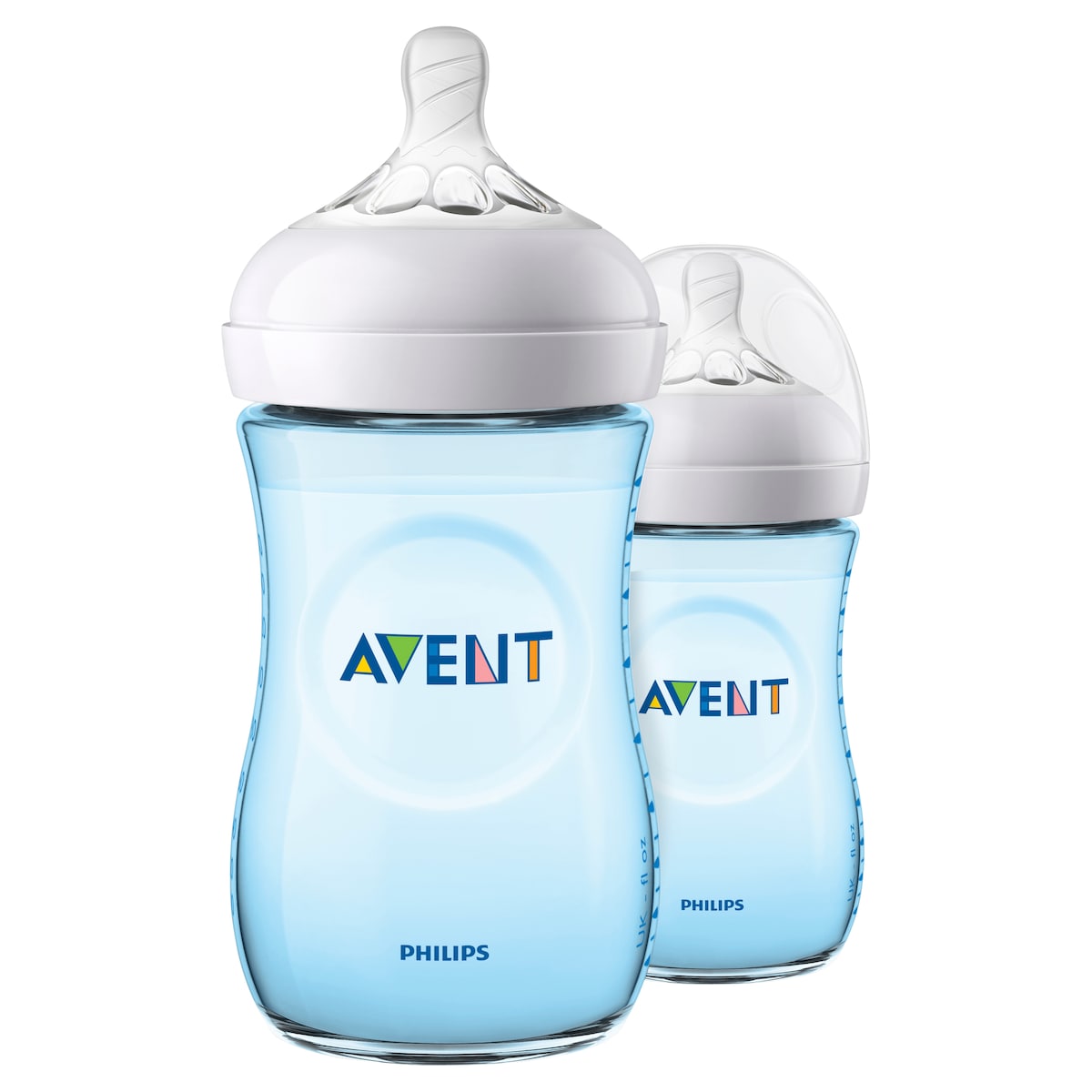 Avent Natural Baby Feeding Bottles Blue 2 X 260Ml