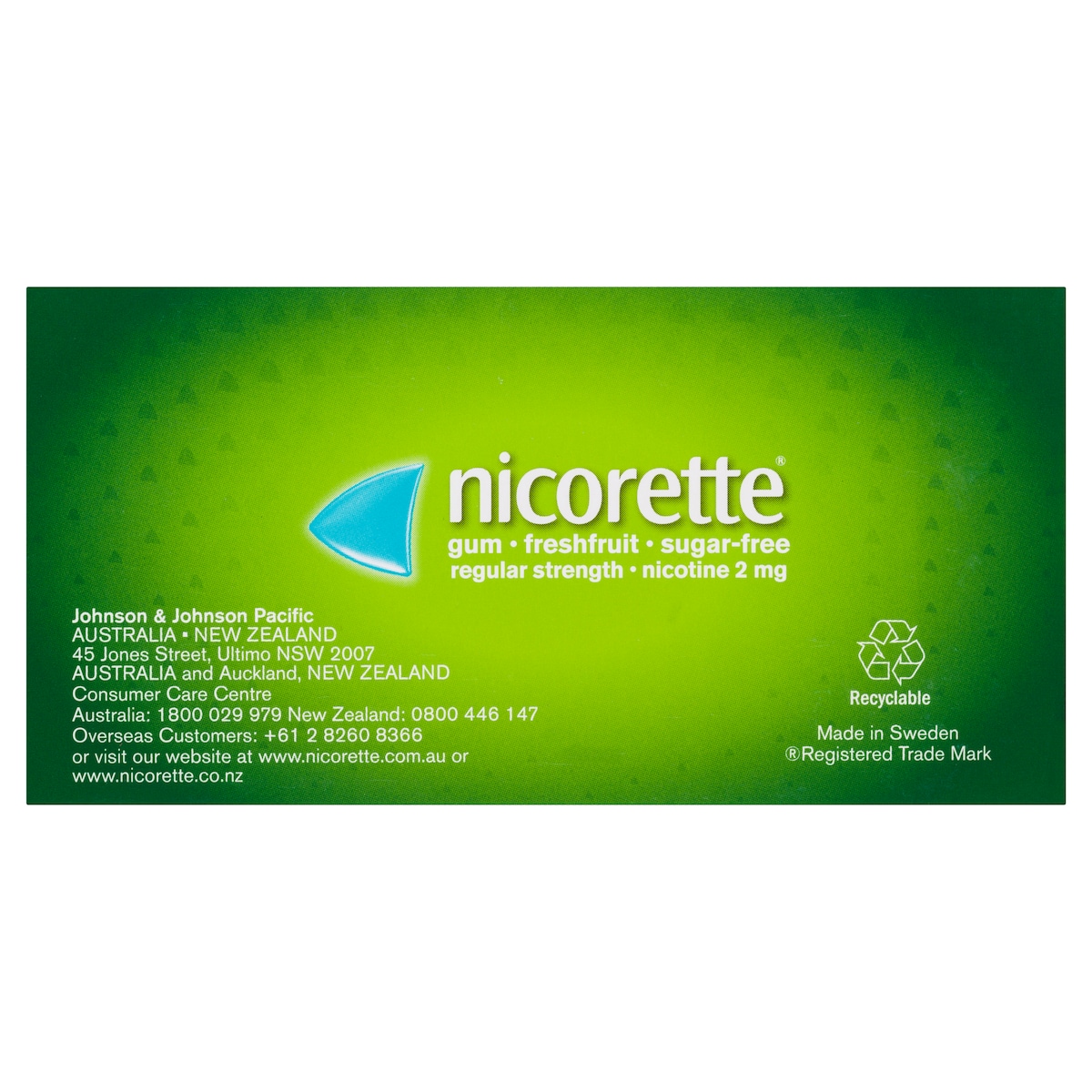 Nicorette Quit Smoking Nicotine Gum 2Mg Fresh Fruit 105 Pieces