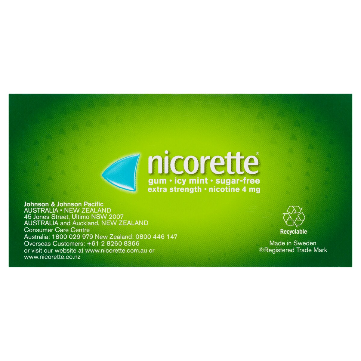 Nicorette Quit Smoking Nicotine Gum 4Mg Icy Mint 105 Pieces