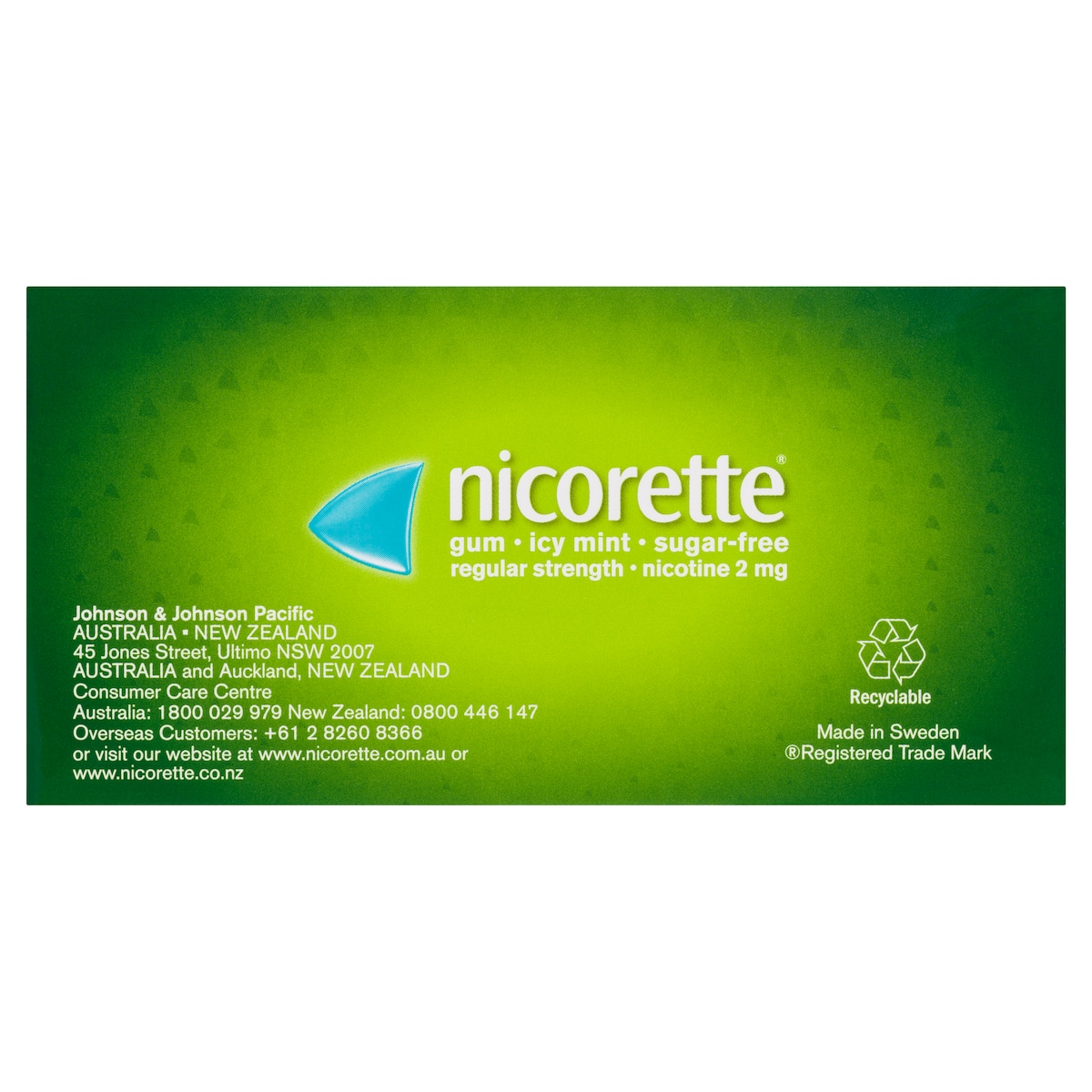 Nicorette Quit Smoking Nicotine Gum 2Mg Icy Mint 105 Pieces