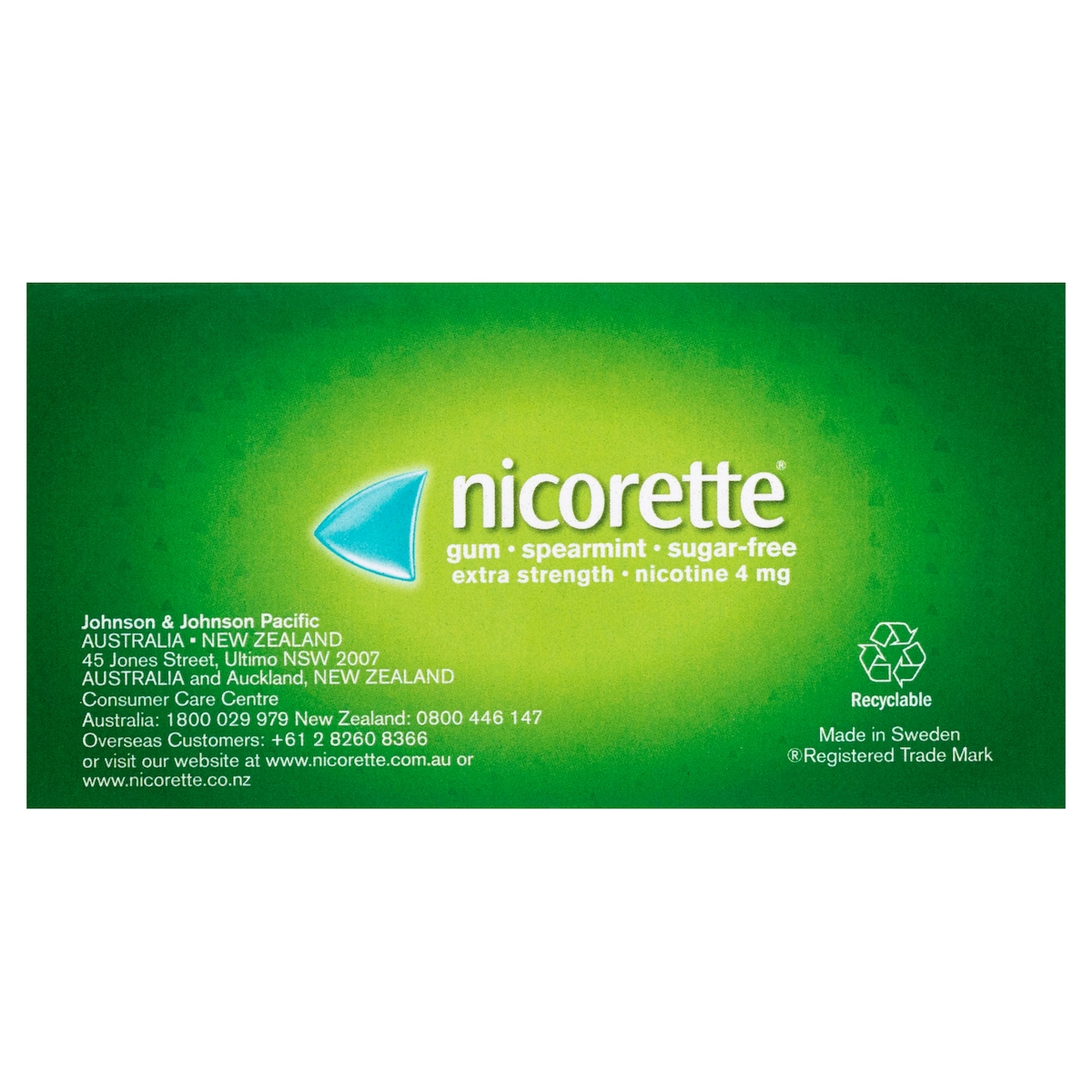 Nicorette Quit Smoking Nicotine Gum 4Mg Spearmint 105 Pieces