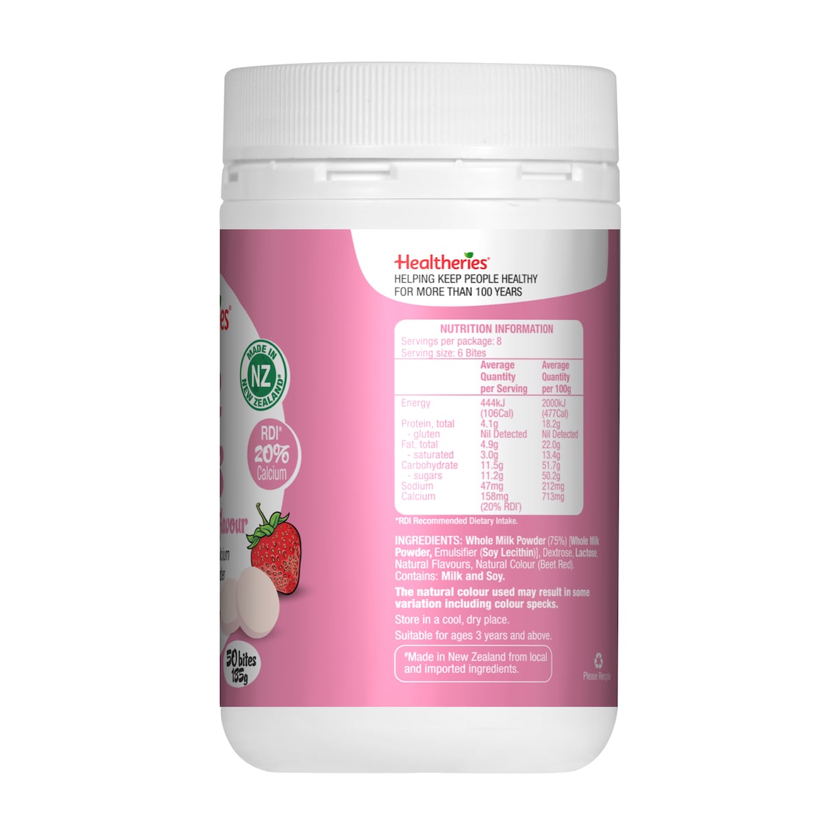 Healtheries Milk Bites Strawberry 185G