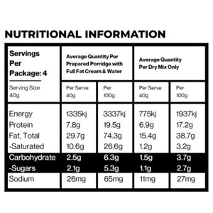 Snaxx One Minute Keto Porridge 4 X 40G