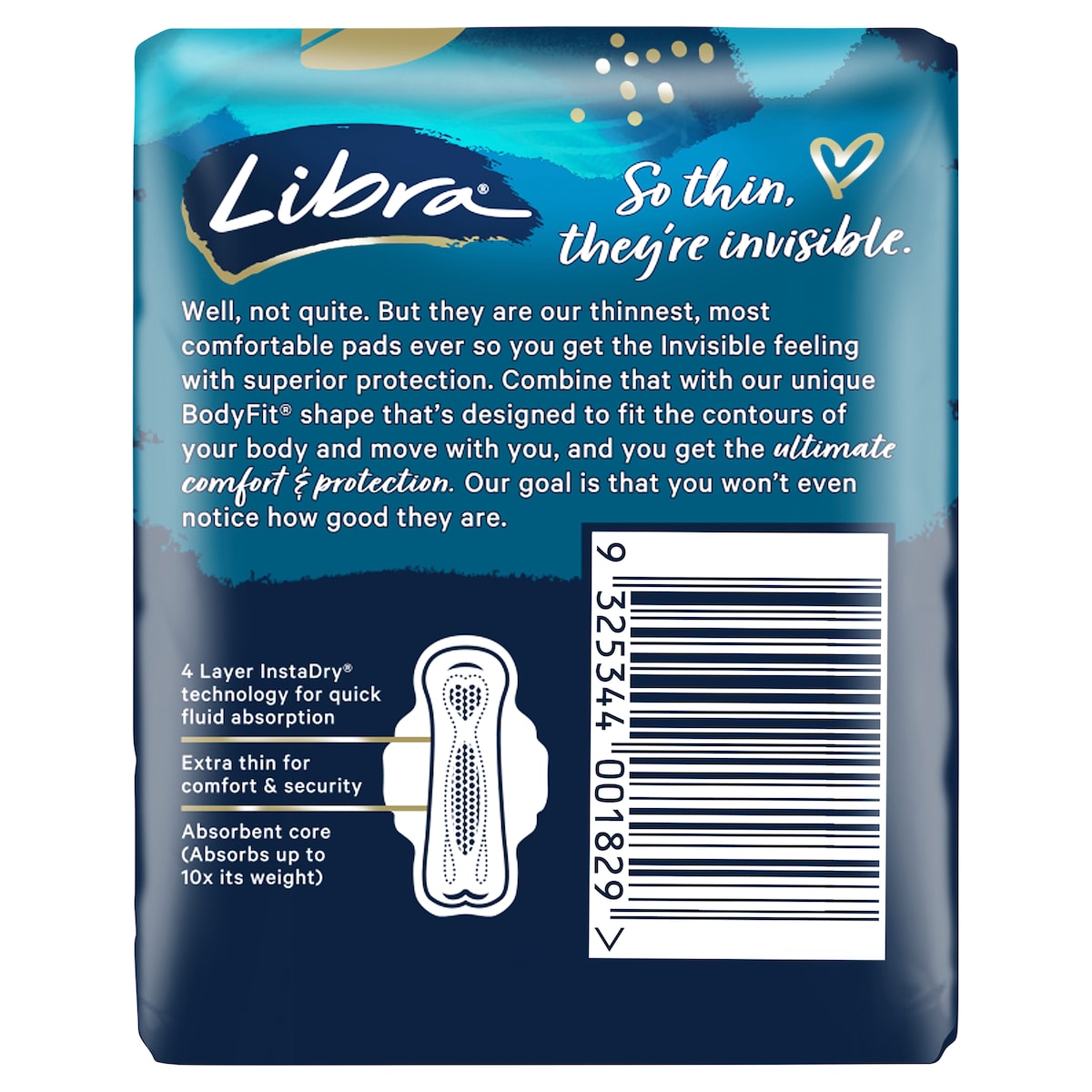 Libra Invisible Super Pads With Wings 10 Pack