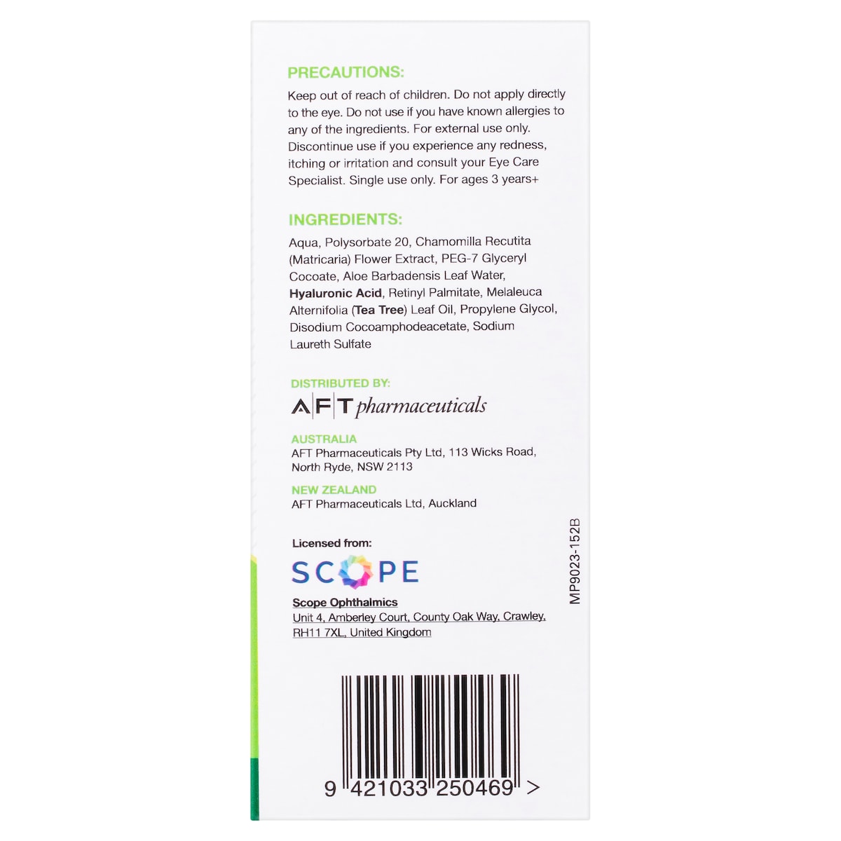 Opti-Soothe Preservative Free Eyelid Wipes 20 Pack