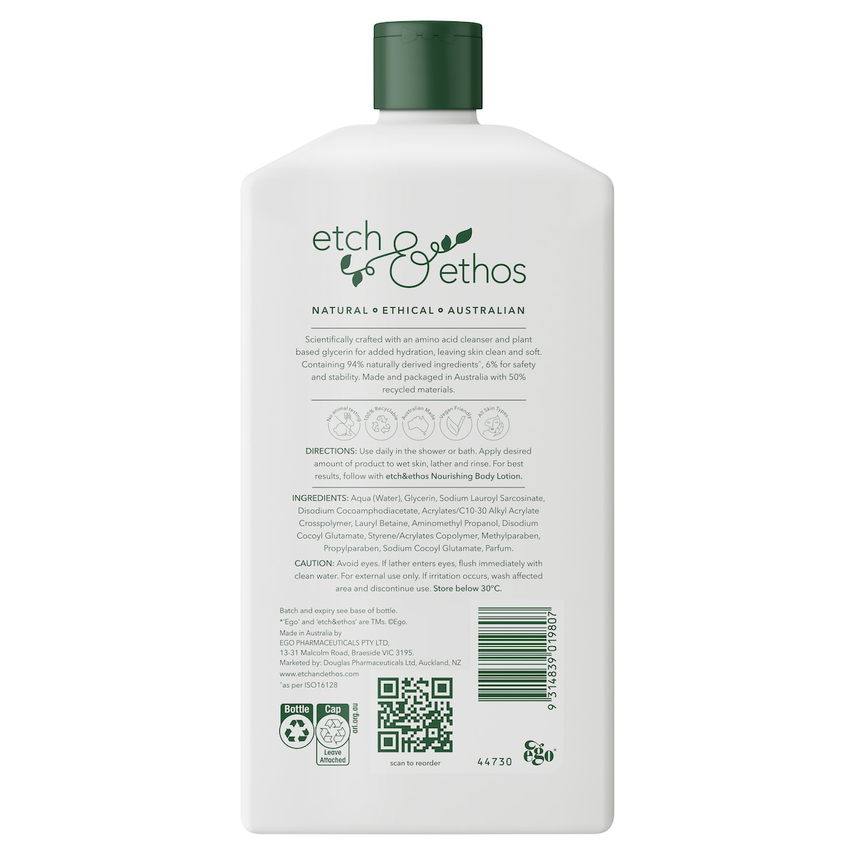 Ego Etch & Ethos Body Wash Botancal Bloom 1Litre