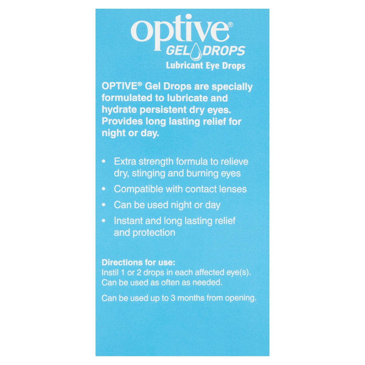 Optive Lubricant Gel Eye Drops 10Ml