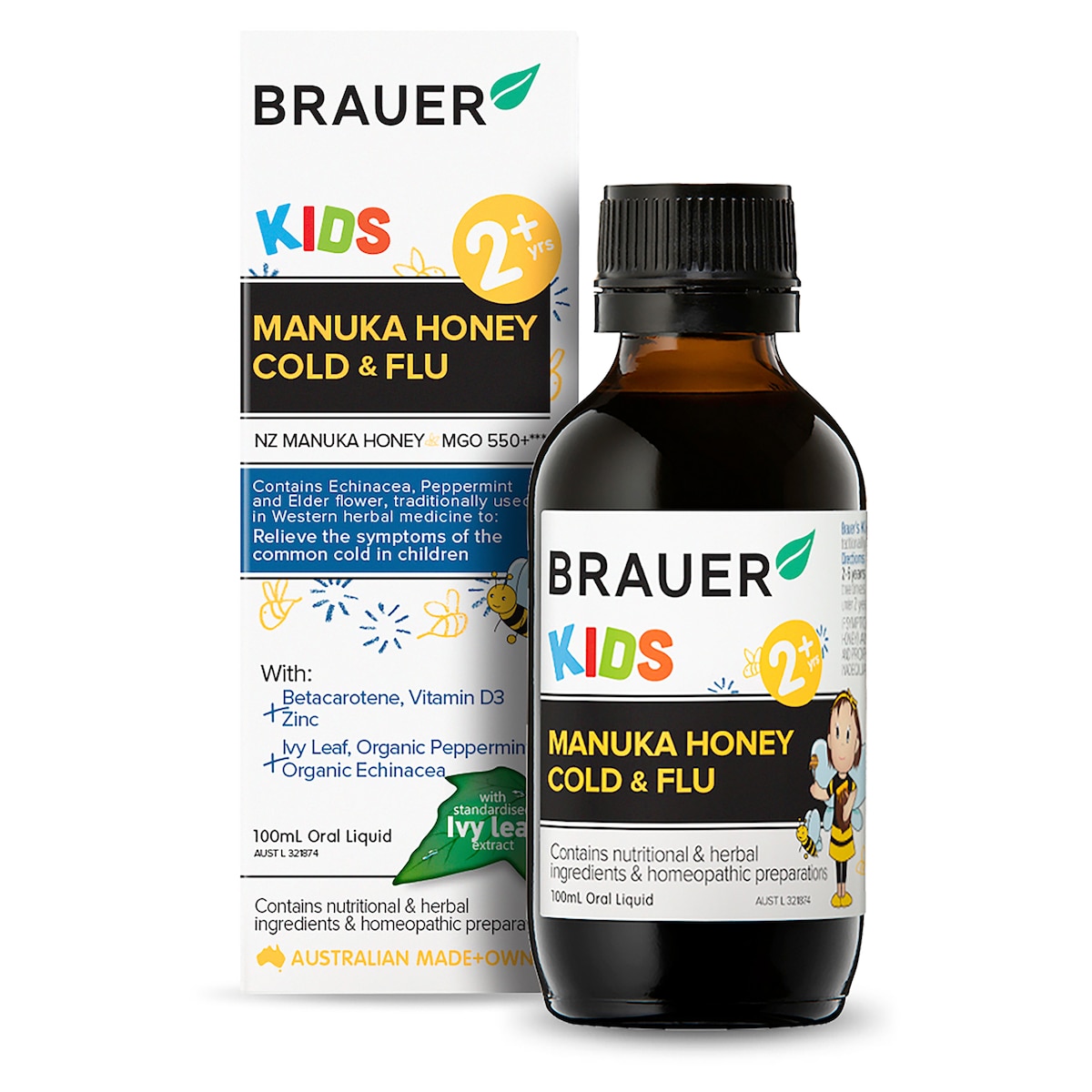 Brauer Kids Manuka Honey Cold & Flu 100Ml