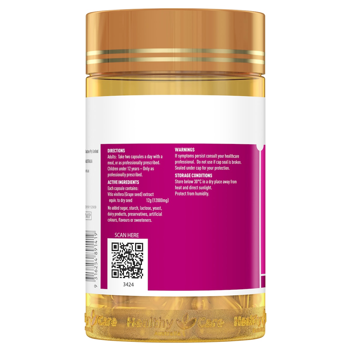 Healthy Care Grape Seed Extract 12000 300 Capsules