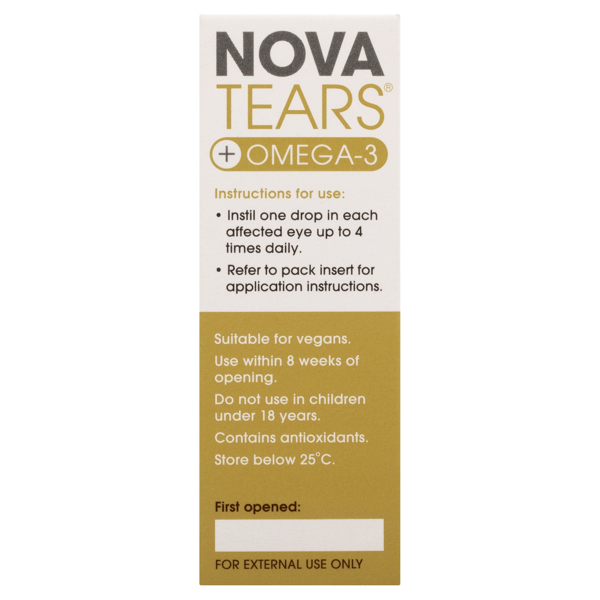 Nova Tears + Omega3 Lubricating Eye Drops 3Ml