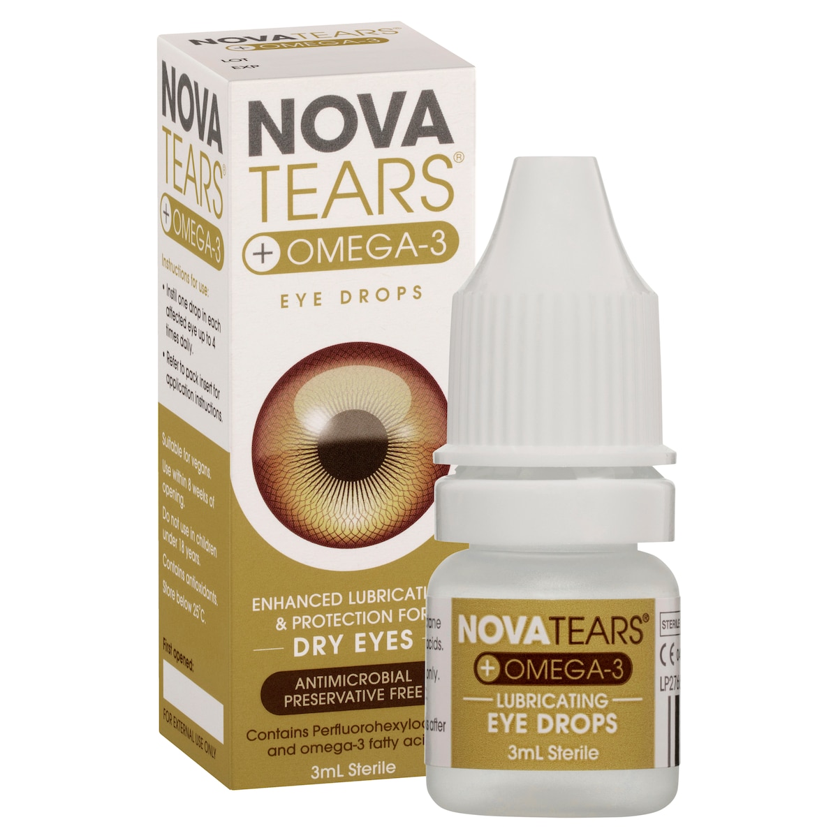 Nova Tears + Omega3 Lubricating Eye Drops 3Ml