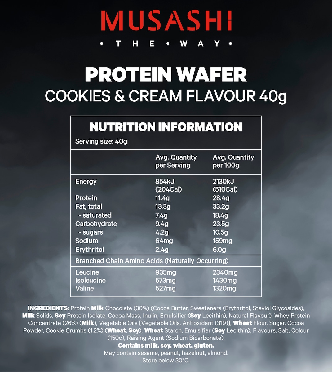 Musashi Protein Wafer Cookies & Cream 40G