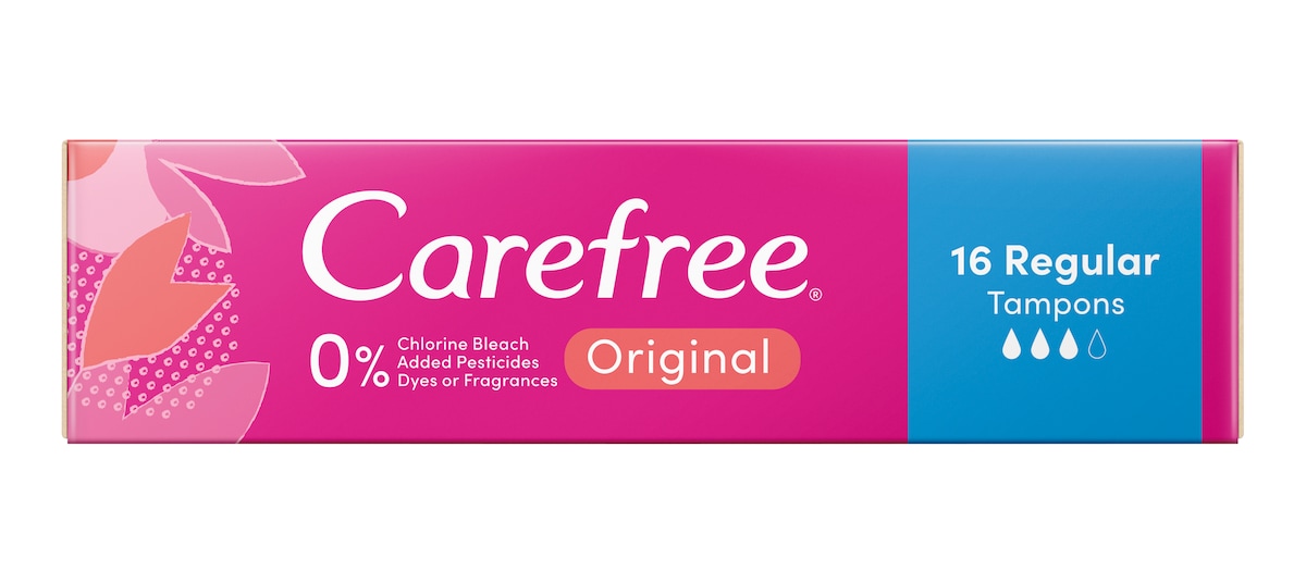 Carefree Original Fragrance Free Regular Tampons 16 Pack