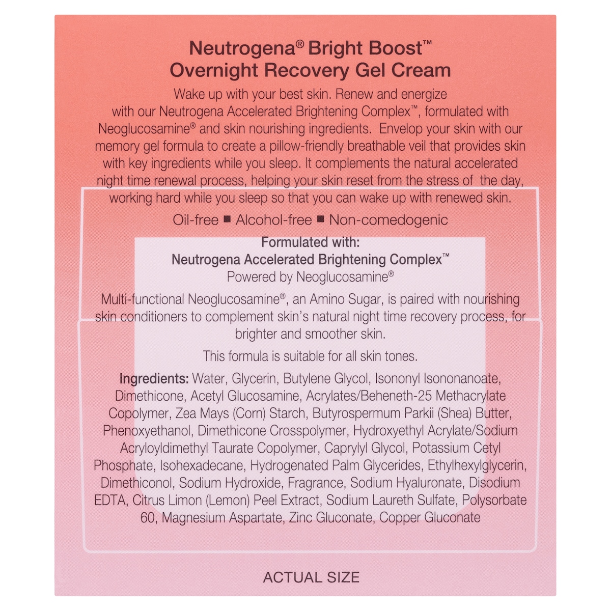 Neutrogena Bright Boost Overnight Recovery Gel Cream 50G
