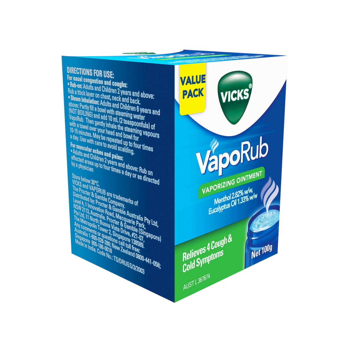 Vicks Vaporub Vaporizing Ointment 100G