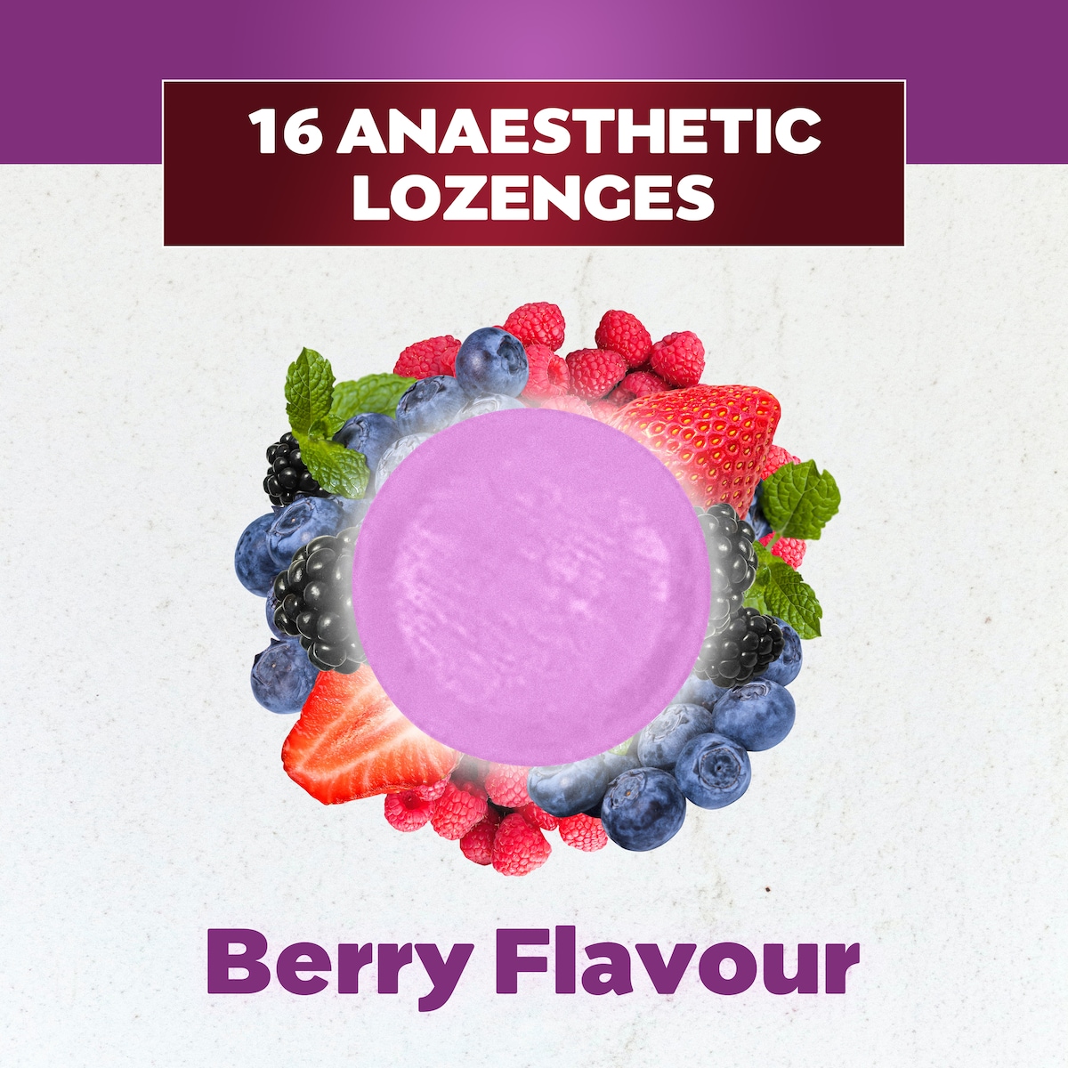 Betadine Anaesthetic Sore Throat Lozenges Berry 16 Pack
