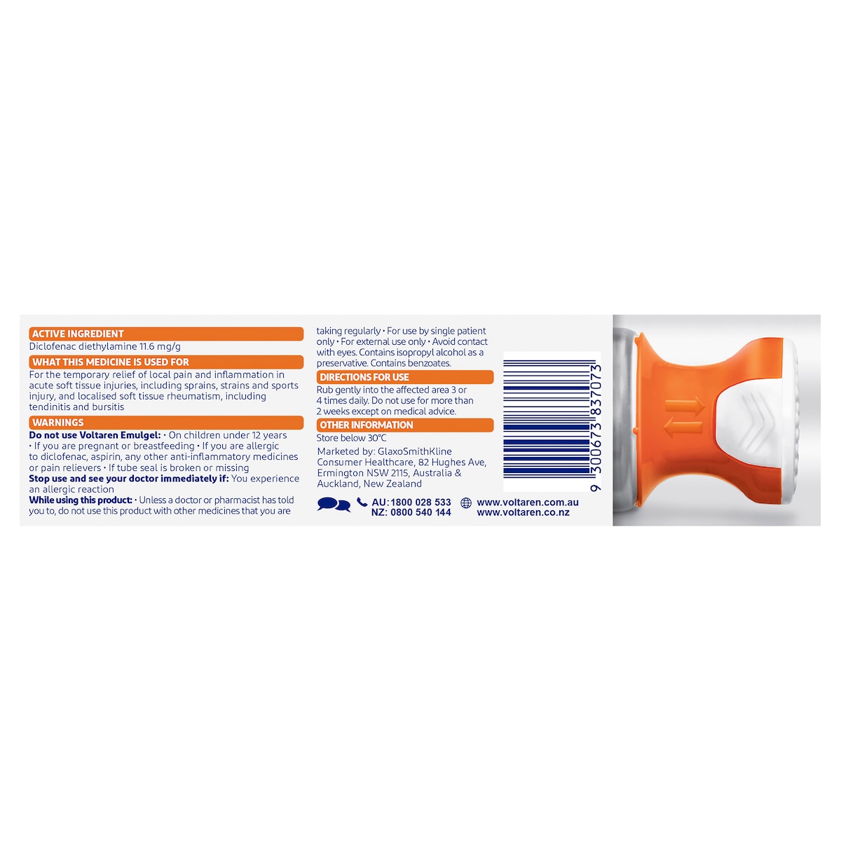 Voltaren Emulgel Muscle & Back Pain Relief With No Mess Applicator 75G