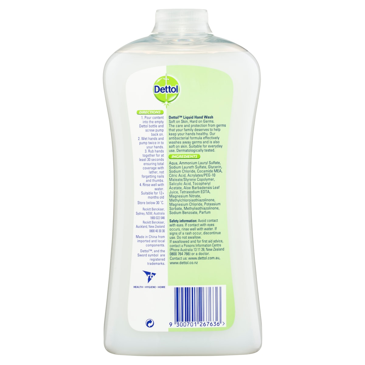 Dettol Liquid Hand Wash Aloe Vera & Vitamin E Refill 950Ml