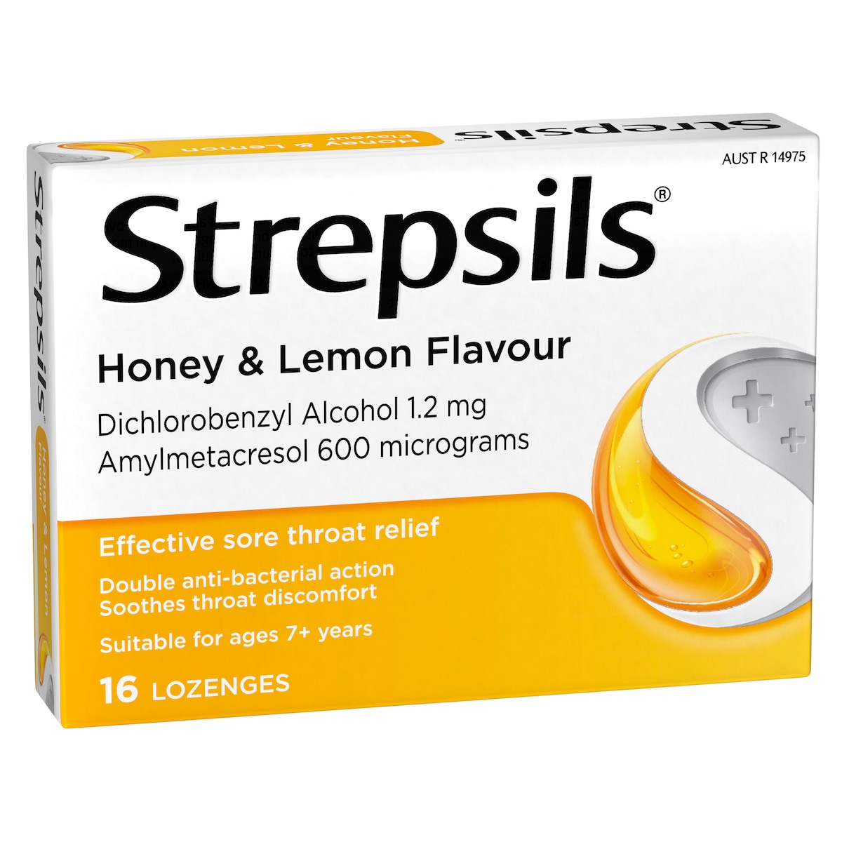 Strepsils Sore Throat Relief Honey & Lemon 16 Lozenges