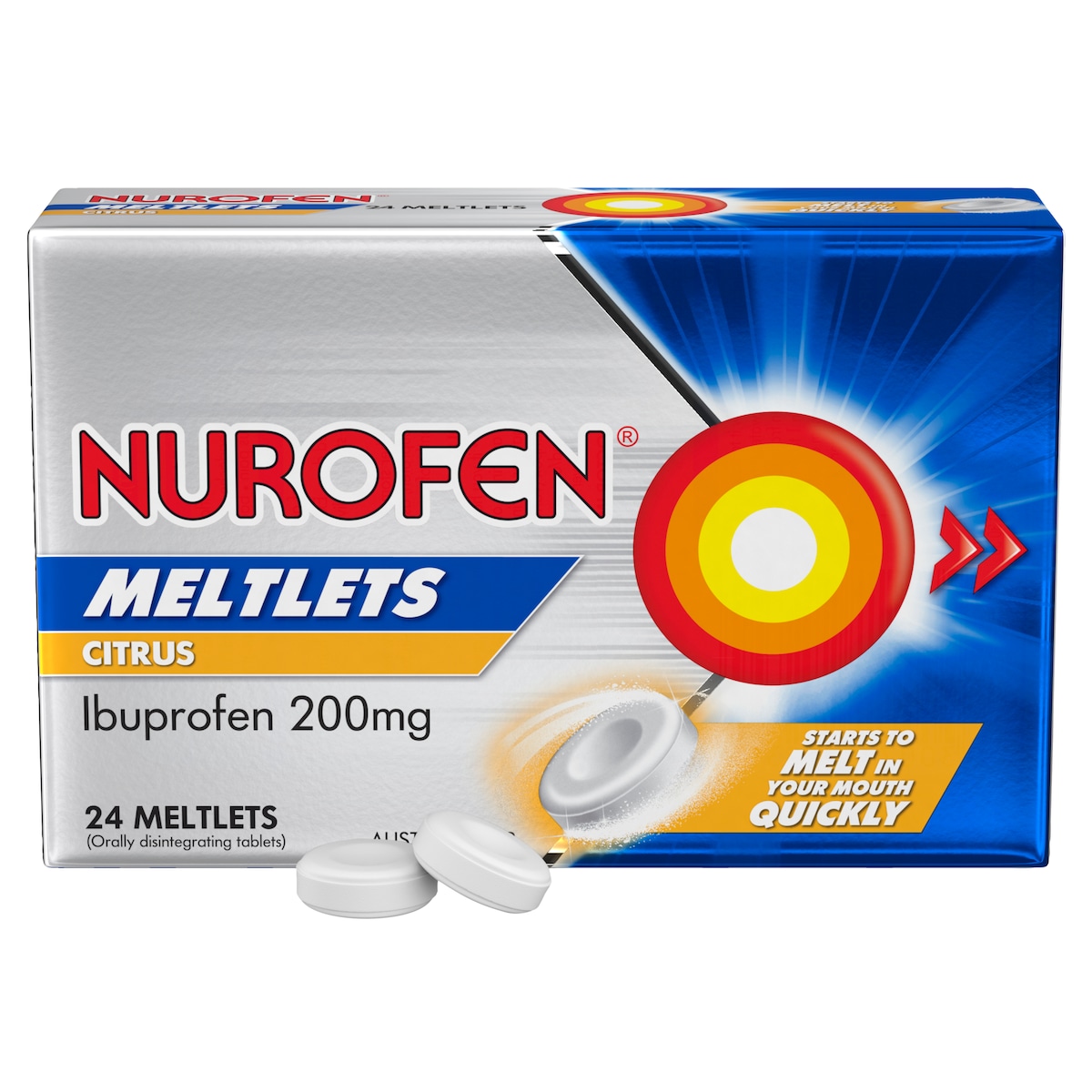 Nurofen Meltlets Pain Relief Citrus 24 Tablets