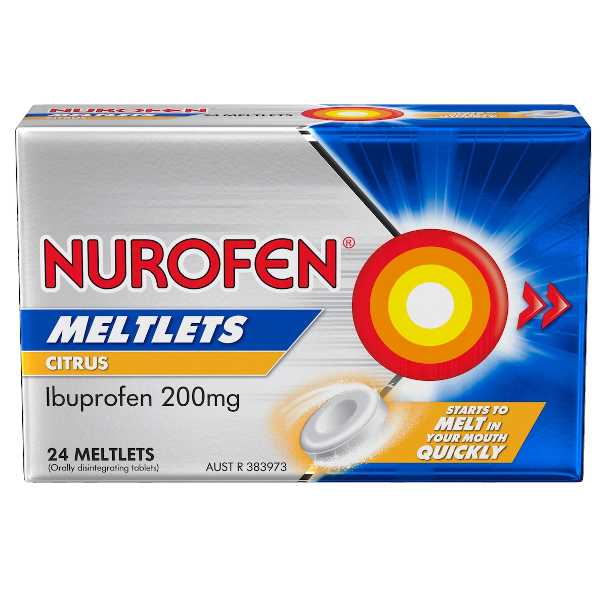 Nurofen Meltlets Pain Relief Citrus 24 Tablets