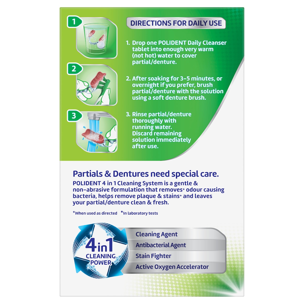 Polident 3 Minute Daily Cleanser For Dentures 36 Tablets