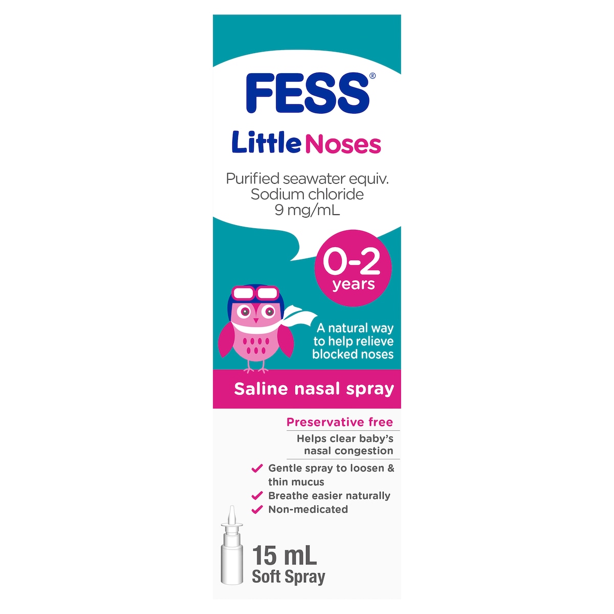 Fess Little Noses Saline Nasal Spray 15Ml