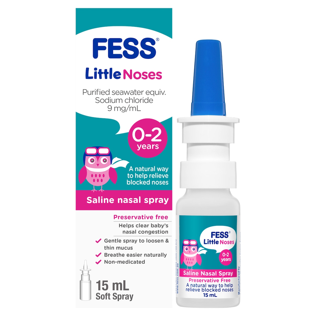 Fess Little Noses Saline Nasal Spray 15Ml