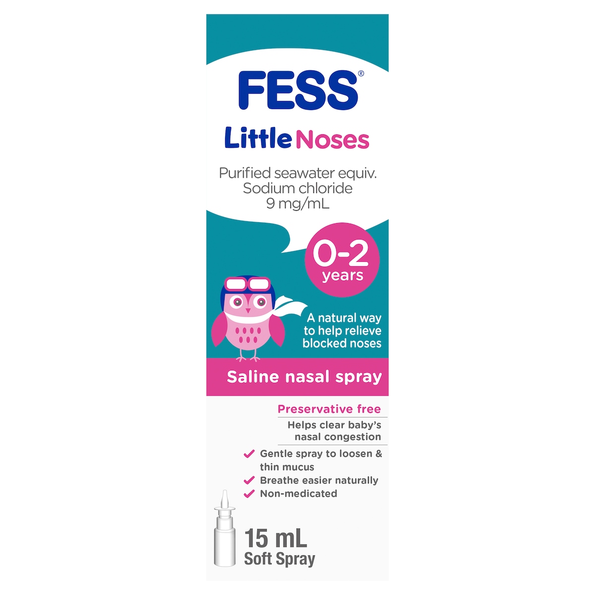 Fess Little Noses Saline Nasal Spray 15Ml