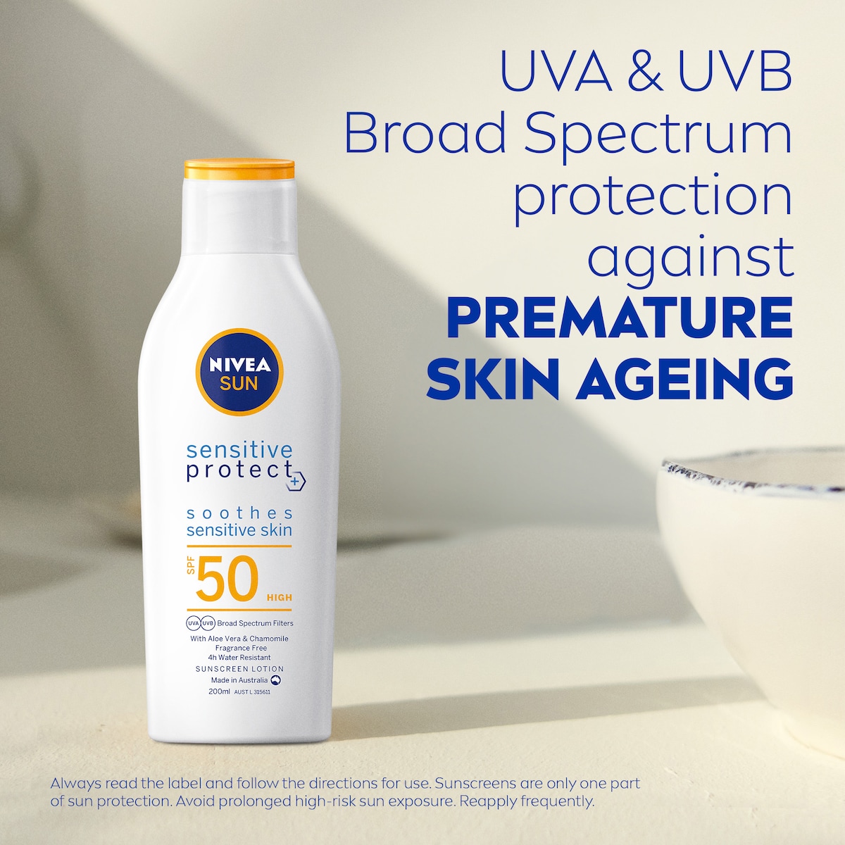 Nivea Sun Sensitive Protect Sunscreen Lotion Spf50 200Ml