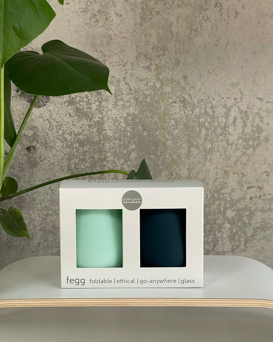 Porter Green Unbreakable Fegg Silicone Tumbler Set Paisley 2X350Ml