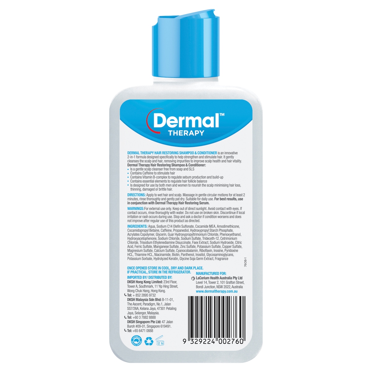 Dermal Therapy Hair Restoring Shampoo & Conditioner 210Ml